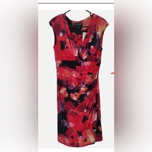 Ralph Lauren Vibrant Red and Purple Dress floral size 6